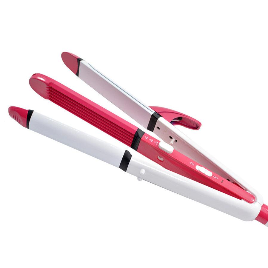HKM-175635 3-in-1 Hair Straightener with Tourmaline Ceramic Technology and Constant 200° Temperature