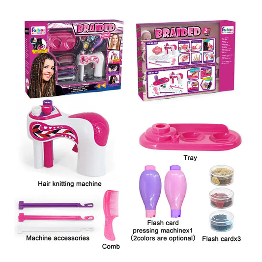 HKM-175635 Automatic Hair Braider Weaving Tool for Kids - DIY Pretend Play Toy