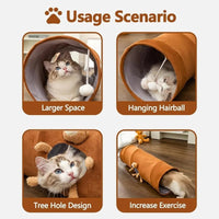 HKM-1756477 Collapsible Cat Tunnel with Plush Ball for Indoor Play – Easy to Clean and Store