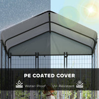 HKM-1756861 Spacious Outdoor Dog Kennel with Roof, Escape-Proof Lock, Waterproof & UV-Resistant Cover, 5.9' x 4' x 6'