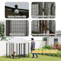 HKM-1756861 Spacious Outdoor Dog Kennel with Roof, Escape-Proof Lock, Waterproof & UV-Resistant Cover, 5.9' x 4' x 6'