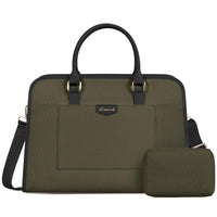 HKM-175699 Lightweight Canvas Laptop Tote Bag for Women - 15.6 Inch Office & College Briefcase with Shoulder Strap