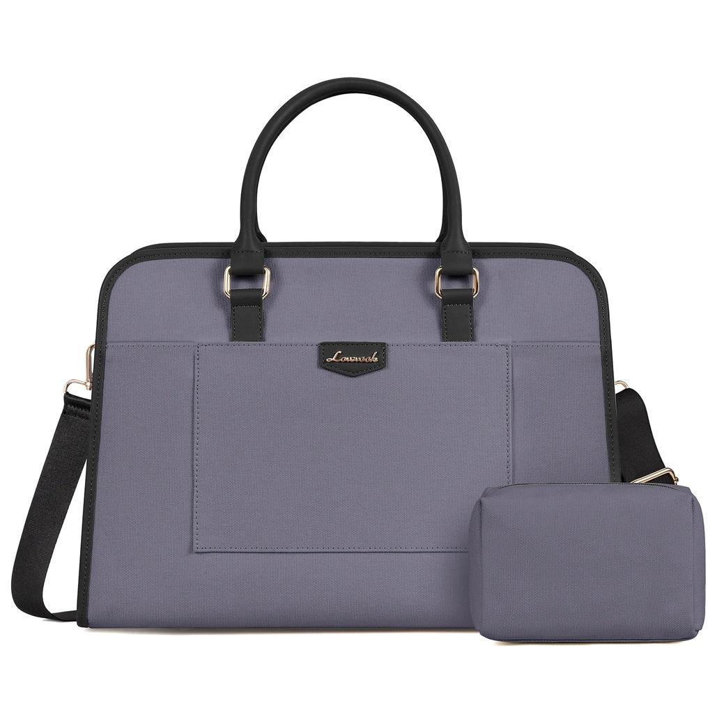 HKM-175699 Lightweight Canvas Laptop Tote Bag for Women - 15.6 Inch Office & College Briefcase with Shoulder Strap