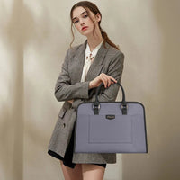 HKM-175699 Lightweight Canvas Laptop Tote Bag for Women - 15.6 Inch Office & College Briefcase with Shoulder Strap