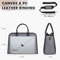 HKM-175699 Lightweight Canvas Laptop Tote Bag for Women - 15.6 Inch Office & College Briefcase with Shoulder Strap