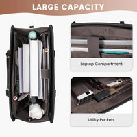 HKM-175699 Lightweight Canvas Laptop Tote Bag for Women - 15.6 Inch Office & College Briefcase with Shoulder Strap