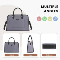 HKM-175699 Lightweight Canvas Laptop Tote Bag for Women - 15.6 Inch Office & College Briefcase with Shoulder Strap