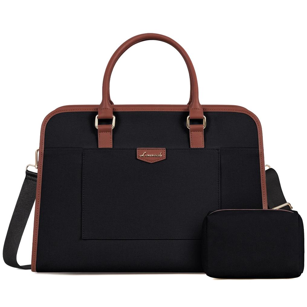 HKM-175699 Lightweight Canvas Laptop Tote Bag for Women - 15.6 Inch Office & College Briefcase with Shoulder Strap