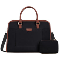 HKM-175699 Lightweight Canvas Laptop Tote Bag for Women - 15.6 Inch Office & College Briefcase with Shoulder Strap