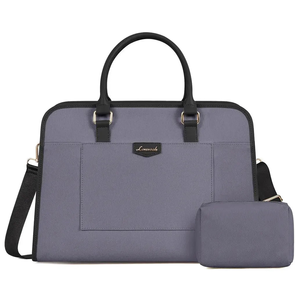 HKM-175699 Lightweight Canvas Laptop Tote Bag for Women - 15.6 Inch Office & College Briefcase with Shoulder Strap