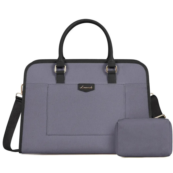 HKM-175699 Lightweight Canvas Laptop Tote Bag for Women - 15.6 Inch Office & College Briefcase with Shoulder Strap