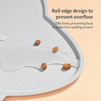 HKM-1760445 Waterproof Silicone Pet Feeding Mat for Dogs and Cats - Portable Cat Head Design, 44x24cm