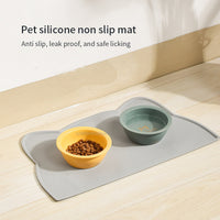 HKM-1760445 Waterproof Silicone Pet Feeding Mat for Dogs and Cats - Portable Cat Head Design, 44x24cm