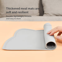 HKM-1760445 Waterproof Silicone Pet Feeding Mat for Dogs and Cats - Portable Cat Head Design, 44x24cm