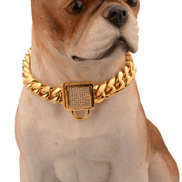 HKM-1760957 Stainless Steel Titanium Gold Encryption Chain, 30mm Width, Adjustable 20-32 Inch Length