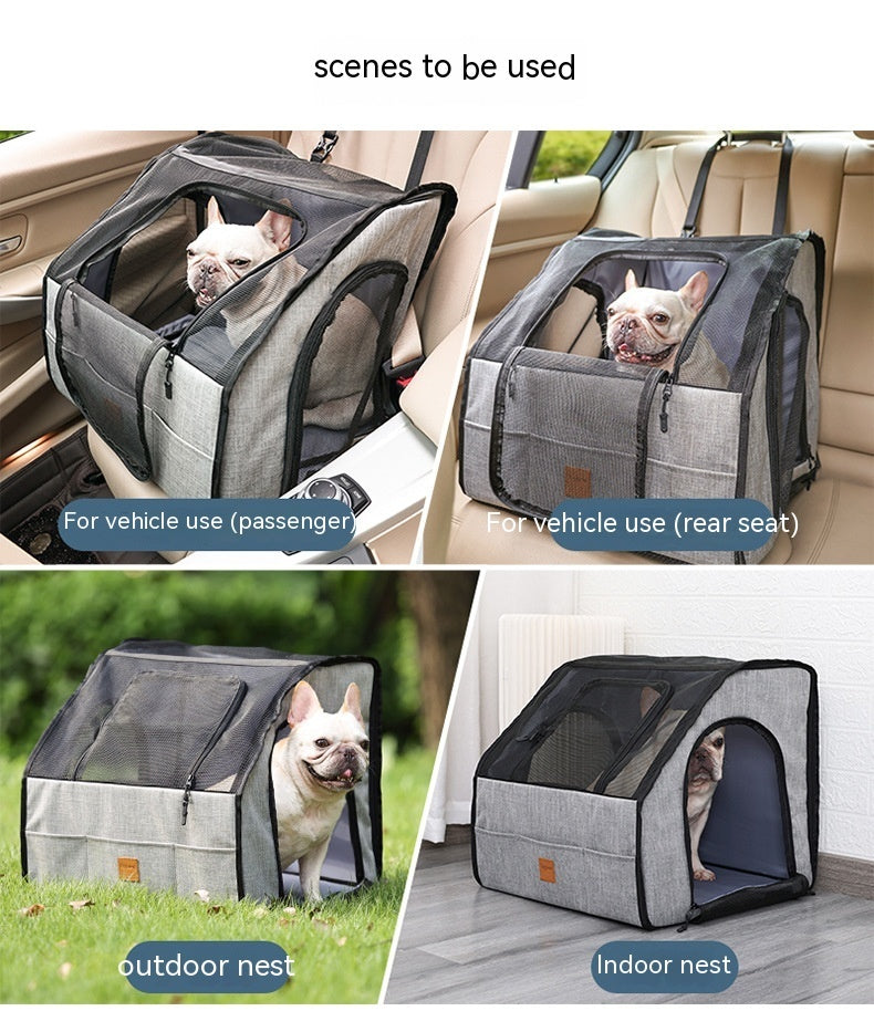 HKM-1761213 Portable Dog Nest Cage - Grey, Available in Medium and Large Sizes