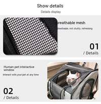 HKM-1761213 Portable Dog Nest Cage - Grey, Available in Medium and Large Sizes
