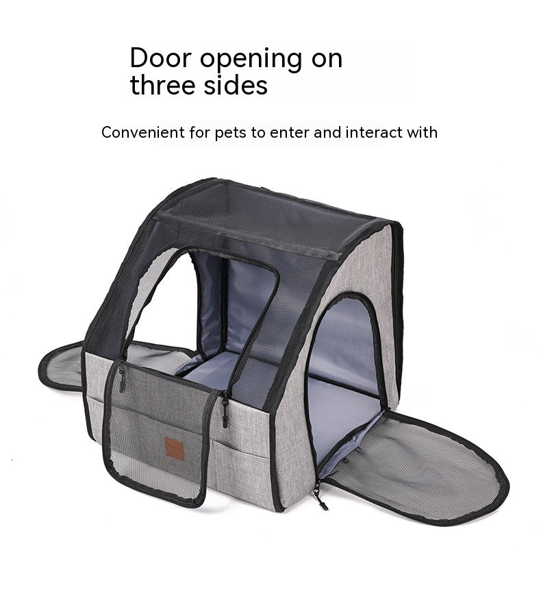 HKM-1761213 Portable Dog Nest Cage - Grey, Available in Medium and Large Sizes
