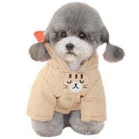 HKM-1761341 Cotton Dog Winter Hat and Coat with Cat Embroidery for Small to Medium Breeds