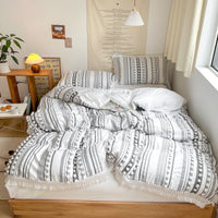 HKM-176147 Bohemian Cotton Quilt Set - 4-Piece Ins Wind Stereo Style for 1.5m, 1.8m, and 2.0m Beds
