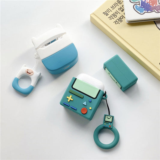 HKM-176211 Adventure Time Silicone Case for AirPods – Soft Protective Shell with Lanyard