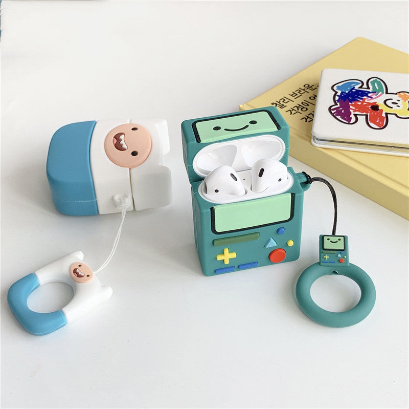 HKM-176211 Adventure Time Silicone Case for AirPods – Soft Protective Shell with Lanyard