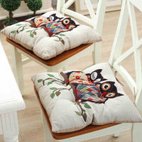 HKM-176211 Wear-Resistant Corduroy Chair Cushion - 43x43cm with Straps, Various Designs Available
