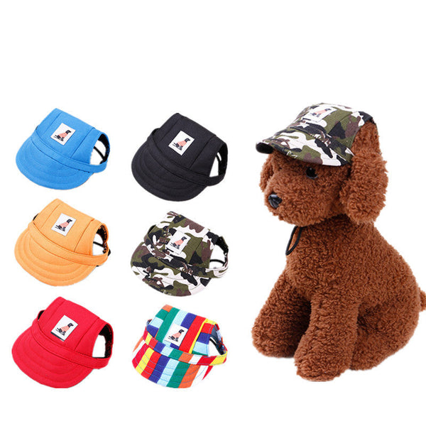HKM-1763133 Dog Baseball Cap for Small to Medium Pets - Polyester Adjustable Hat for Puppies and Cats