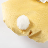 HKM-1763517 Bunny Embroidered Pet Coat with Ruffled Collar and Fluffy Tail in Lavender and Yellow