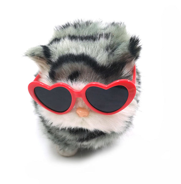 HKM-1763773 Heart-Shaped Sunglasses for Pets ¨C Colorful Plastic Shades for Dogs and Cats