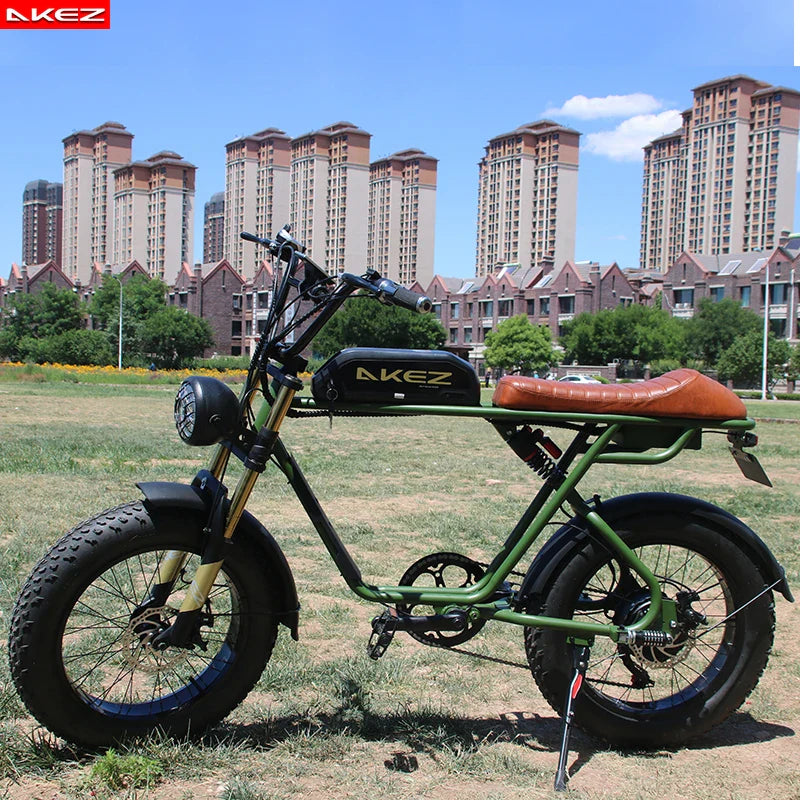 HKM-176467 48V 36Ah Dual Battery Electric Bike with 1500W Motor, 7-Speed Gears, and Long Range
