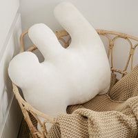 HKM-176467 Milk White Geometric Plush Throw Pillow for Bedroom Decor - 30x50cm