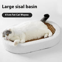 HKM-1764925 Wear-resistant Oval Sisal Cat Scratch Board and Pet Bed