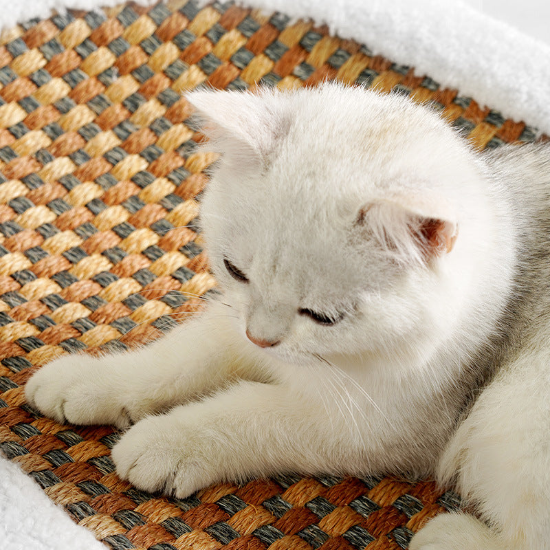 HKM-1764925 Wear-resistant Oval Sisal Cat Scratch Board and Pet Bed