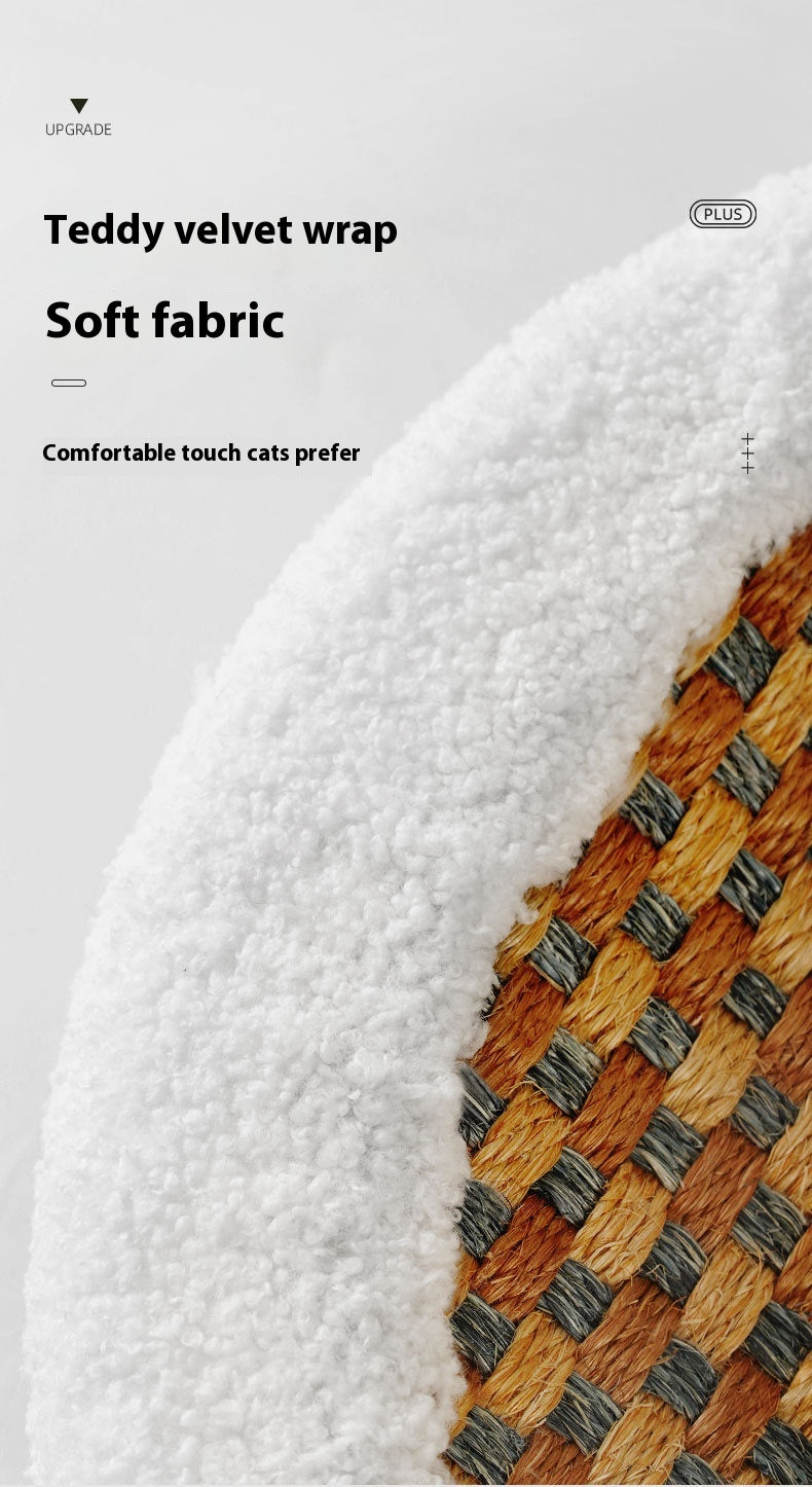 HKM-1764925 Wear-resistant Oval Sisal Cat Scratch Board and Pet Bed