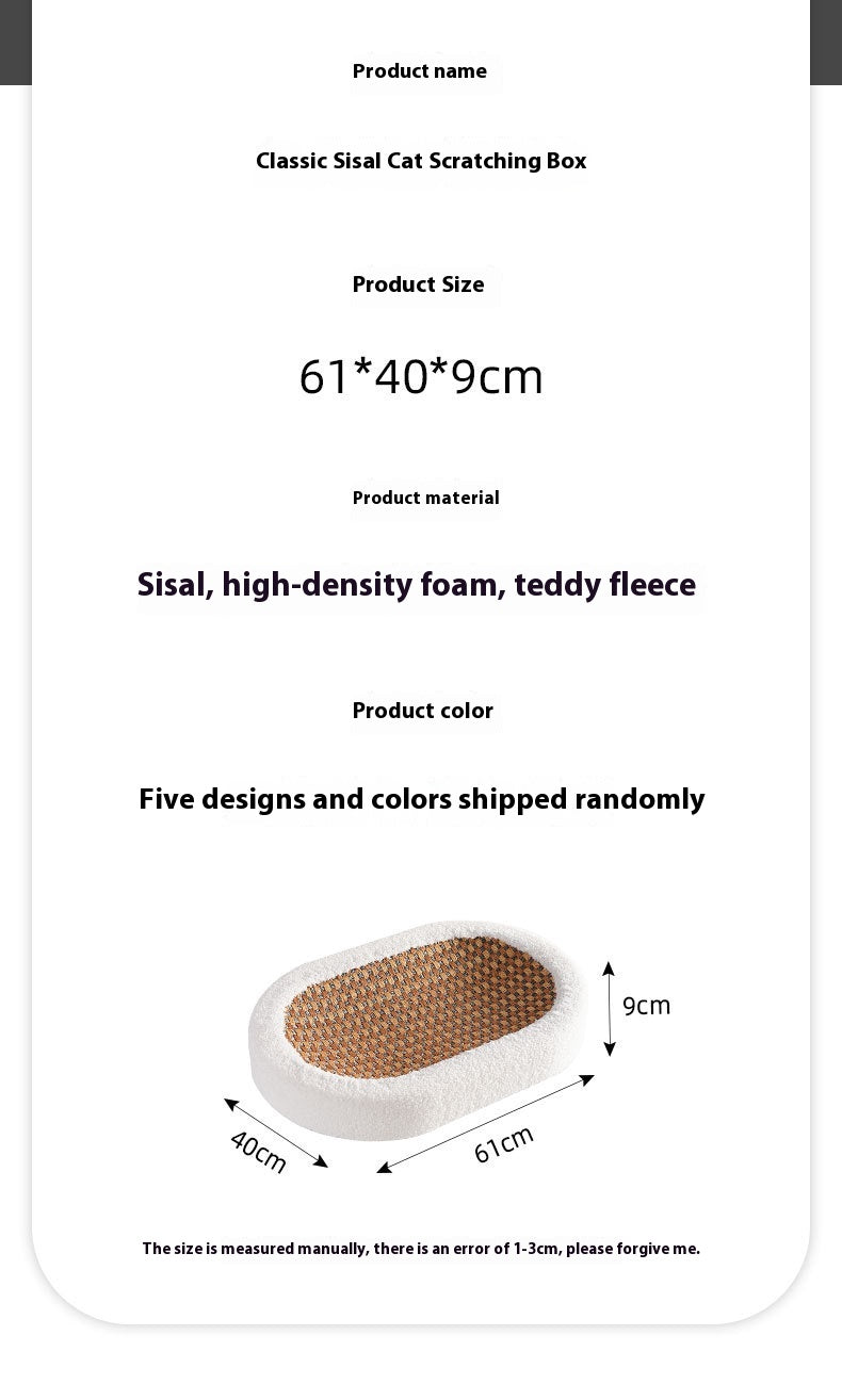 HKM-1764925 Wear-resistant Oval Sisal Cat Scratch Board and Pet Bed