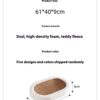 HKM-1764925 Wear-resistant Oval Sisal Cat Scratch Board and Pet Bed