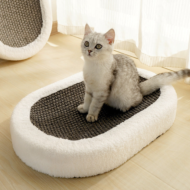 HKM-1764925 Wear-resistant Oval Sisal Cat Scratch Board and Pet Bed