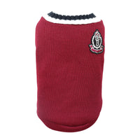 HKM-1765309 Cozy Knitted V-Neck Vest for Pets in Wine Red, Green, Khaki, Gray - Multiple Sizes Available