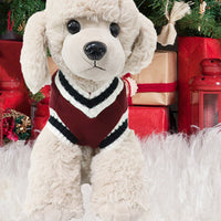 HKM-1765309 Cozy Knitted V-Neck Vest for Pets in Wine Red, Green, Khaki, Gray - Multiple Sizes Available