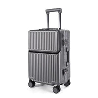 HKM-176531 Compact 20-Inch Modern Carry-On Suitcase with Cup Holder and Lightweight PC & ABS Design