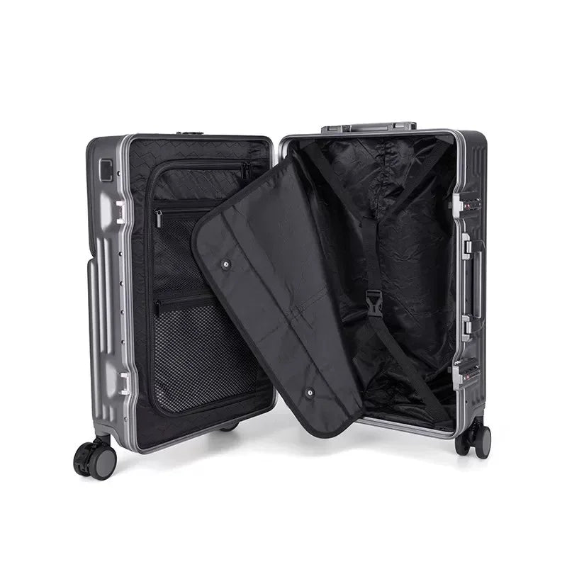 HKM-176531 Compact 20-Inch Modern Carry-On Suitcase with Cup Holder and Lightweight PC & ABS Design