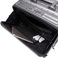 HKM-176531 Compact 20-Inch Modern Carry-On Suitcase with Cup Holder and Lightweight PC & ABS Design