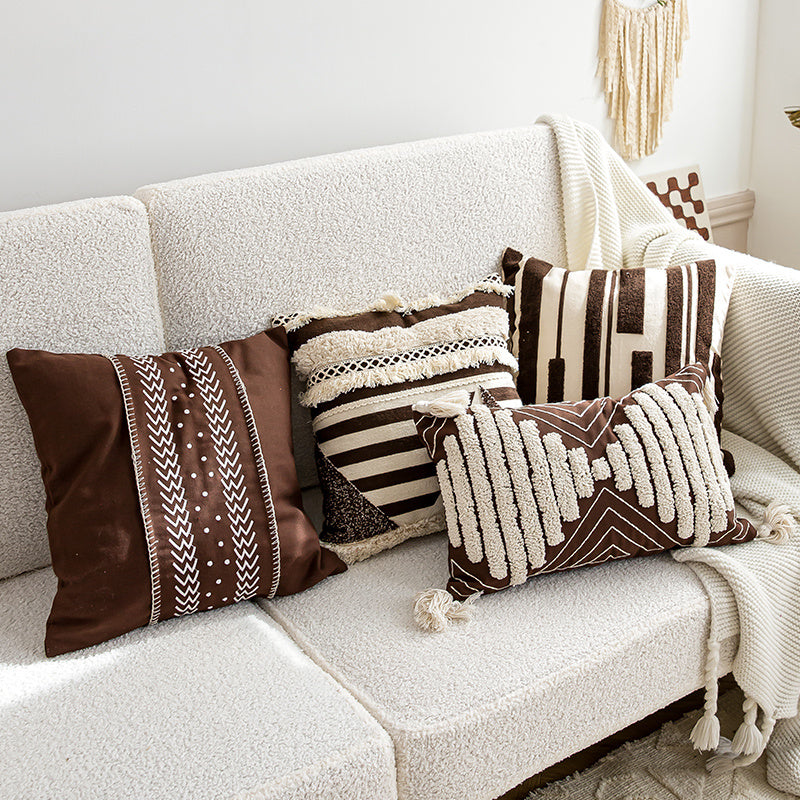 HKM-176531 Moroccan Ethnic Handmade Cotton Throw Pillow Cover - Bohemian Style, Various Sizes