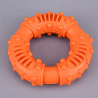 HKM-1765565 Interactive Rubber Dog Chew Toy - Molar Teeth Cleaning Circle, Assorted Colors