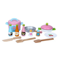 HKM-176595 Pink Wooden Magnetic Cooking Kitchen Play Set for Imaginative Role-Playing