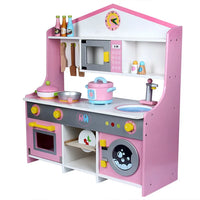 HKM-176595 Pink Wooden Magnetic Cooking Kitchen Play Set for Imaginative Role-Playing