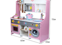 HKM-176595 Pink Wooden Magnetic Cooking Kitchen Play Set for Imaginative Role-Playing