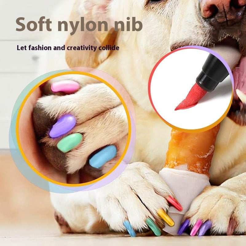 HKM-1766589 12-Color Soft Head Pet Nail Art Brush Set - Quick-Drying, Water-Based DIY Nail Design Tools