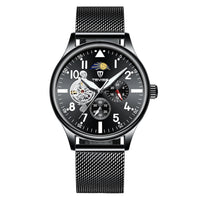 HKM-176659 Men's Mechanical Watch with Waterproof, Luminous Features and Moon Phase Indication